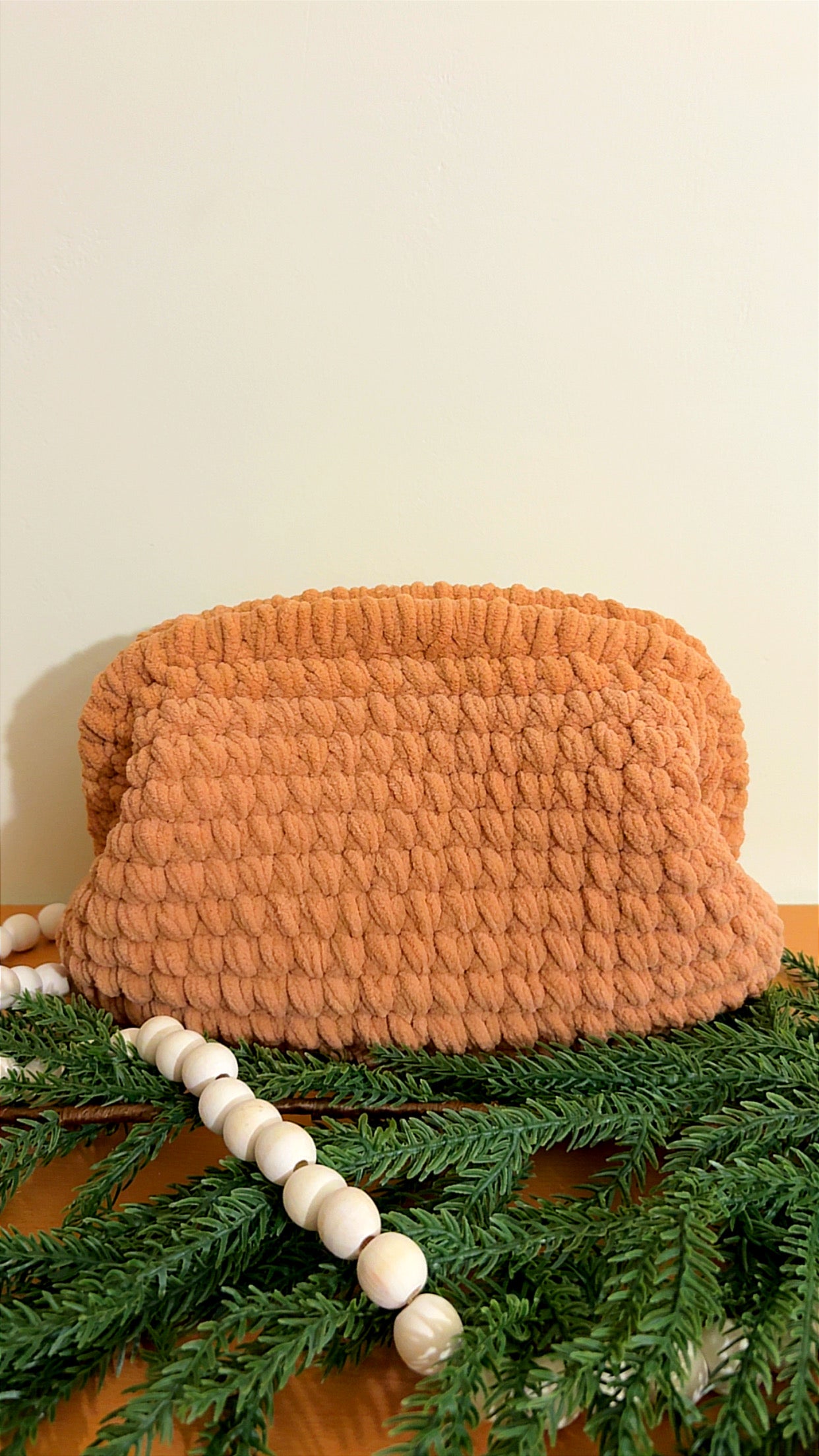 Brown Clutch Handbag, Crochet Handbag, Grey clutch