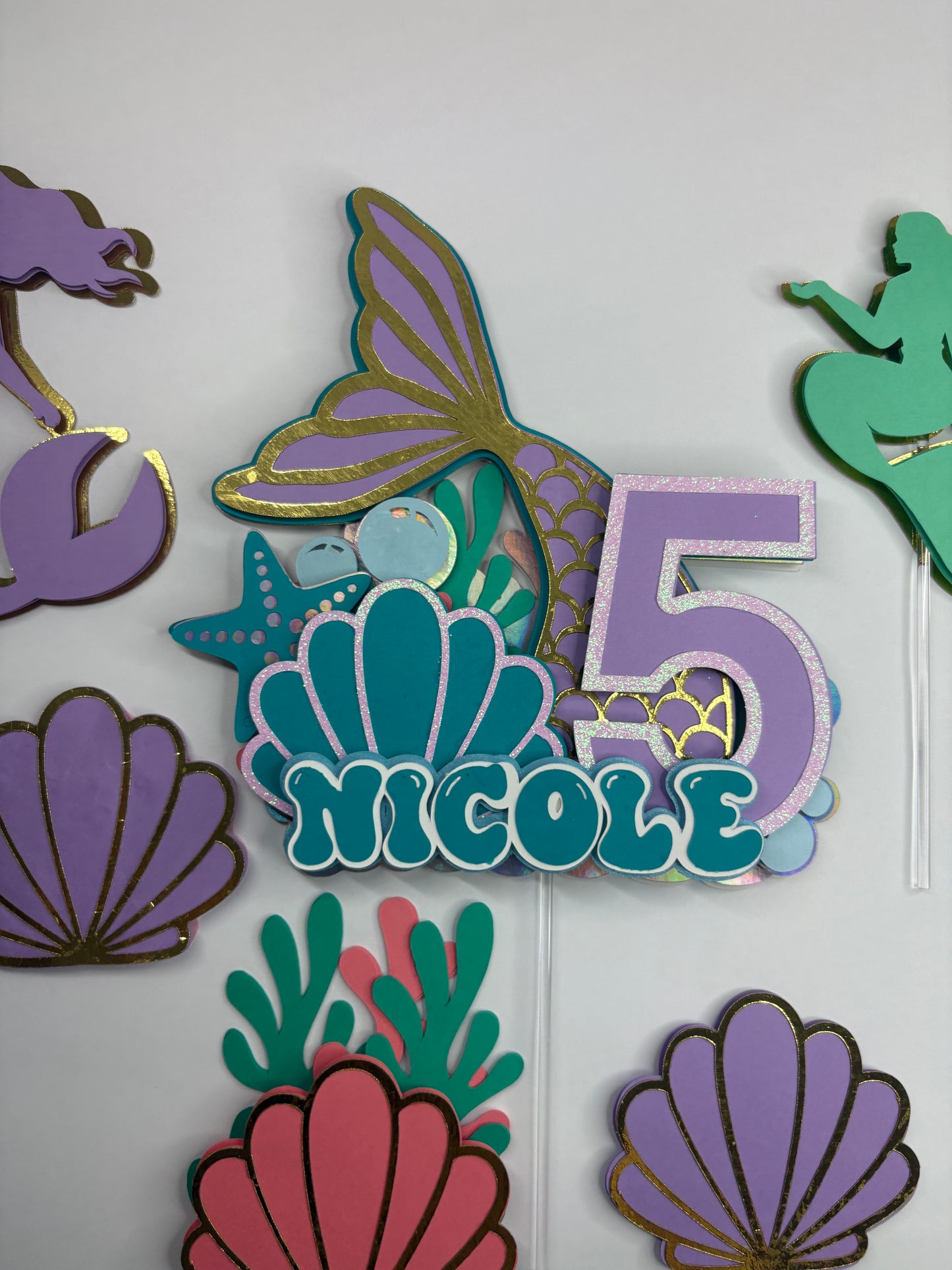 Mermaid Cake Topper, Mermaid cake decor