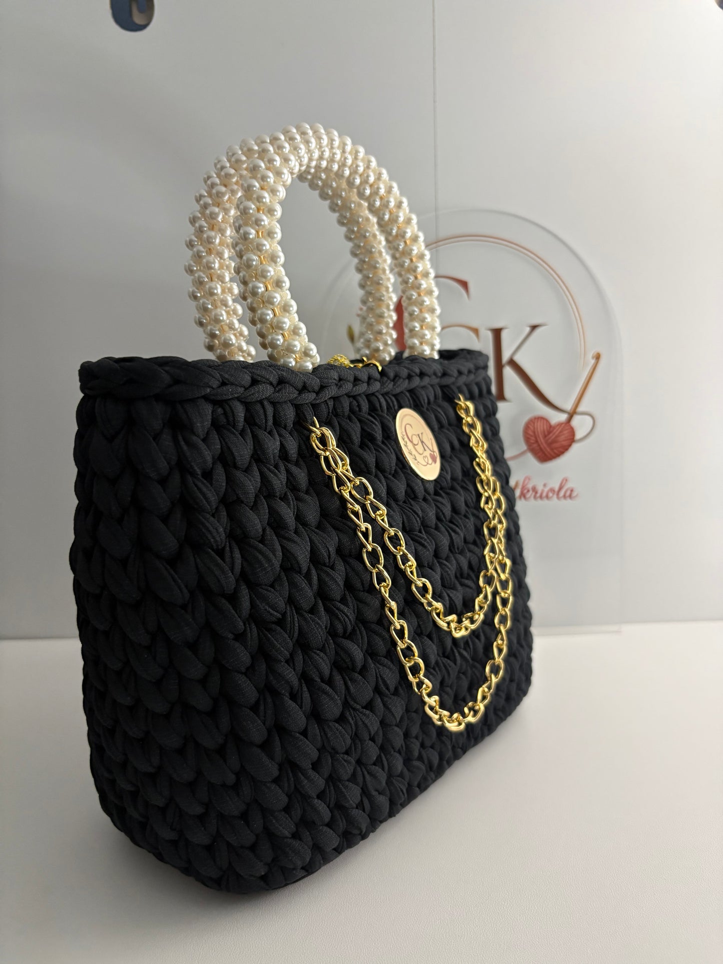 Black Handbag, Crochet Handbag, Black Purse (Copy)