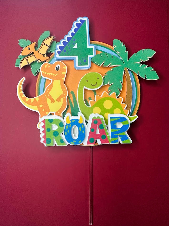 Dinosaur Cake Topper, Dinosaur cake decor