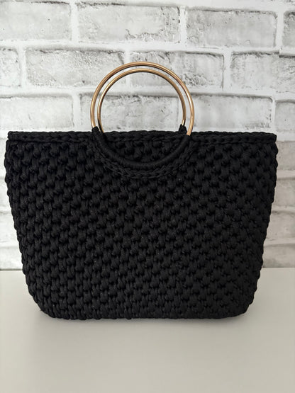 Custom Tote Handbag, Crochet Handbag, Custom Tote