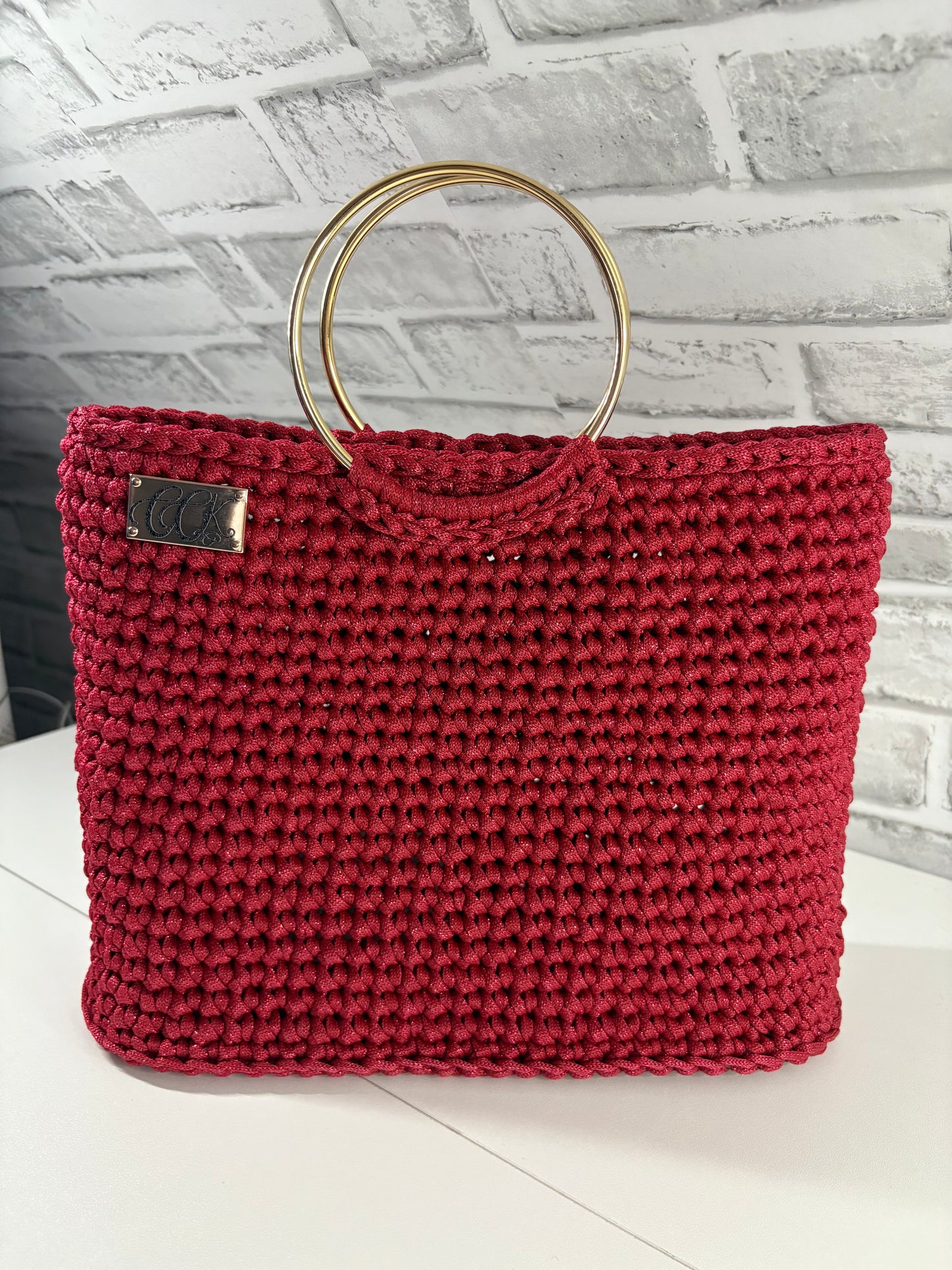 Custom Tote Handbag, Crochet Handbag, Custom Tote
