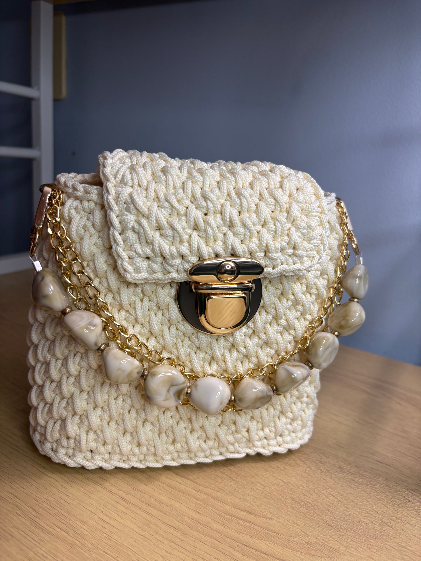 Off White Clutch Handbag, Crochet Handbag,  clutch