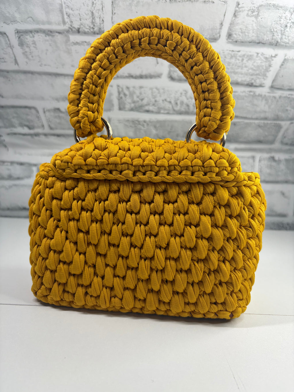 Yellow Clutch Handbag, Crochet Handbag, Yellow Msutard clutch