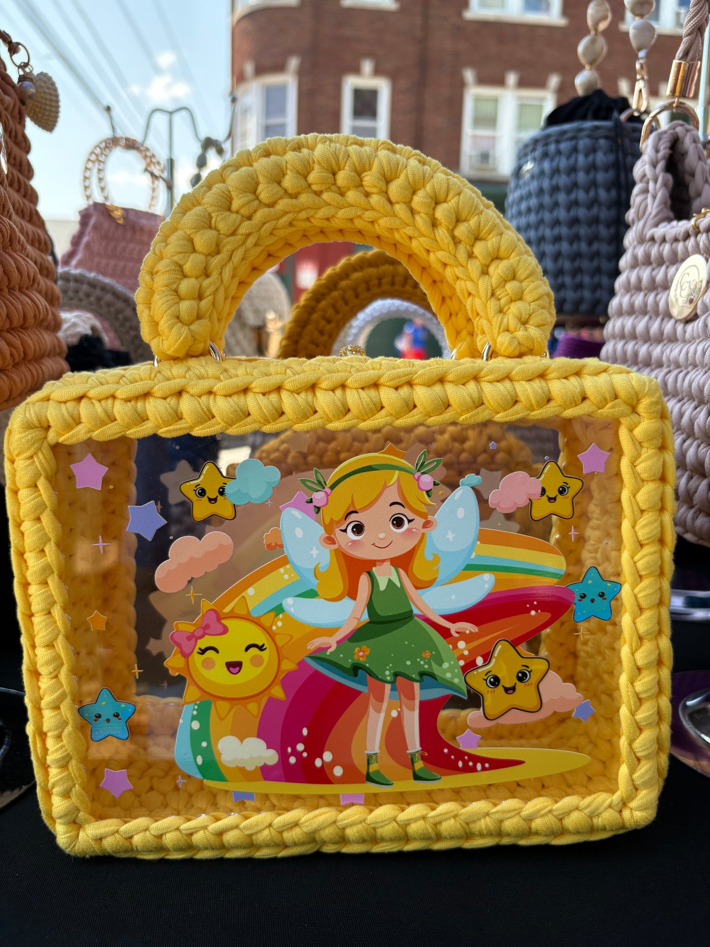 Kids Fairy Handbag, Crochet Handbag, Yellow bag
