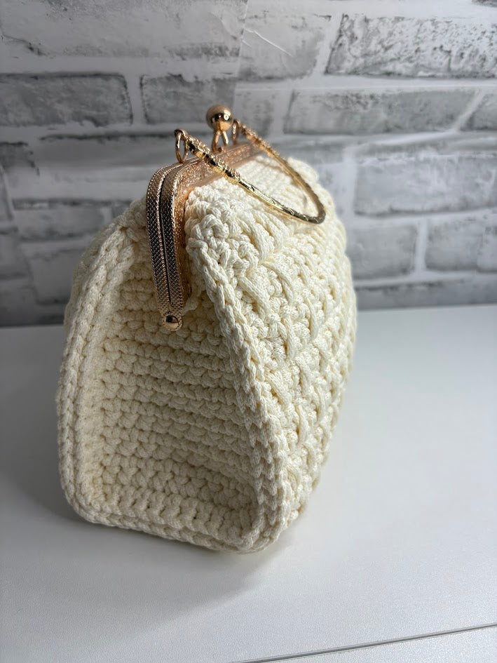 White Clutch, Crochet White Purse, White Handbag