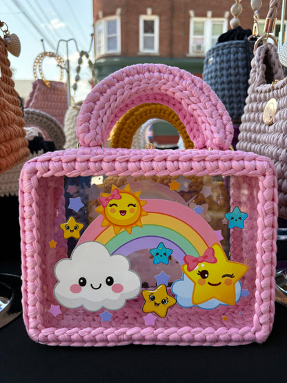 Custom Pink Unicorn Handbag, Kids Crochet Handbag, Unicorn Bag