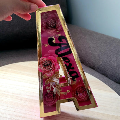 3D Flower Customized Letter, 3D Customized Letter , Cardstock Letter