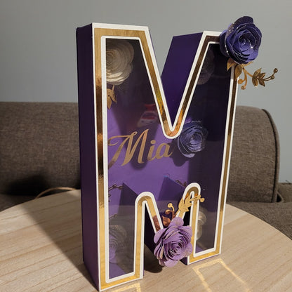 3D Flower Customized Letter, 3D Customized Letter , Cardstock Letter