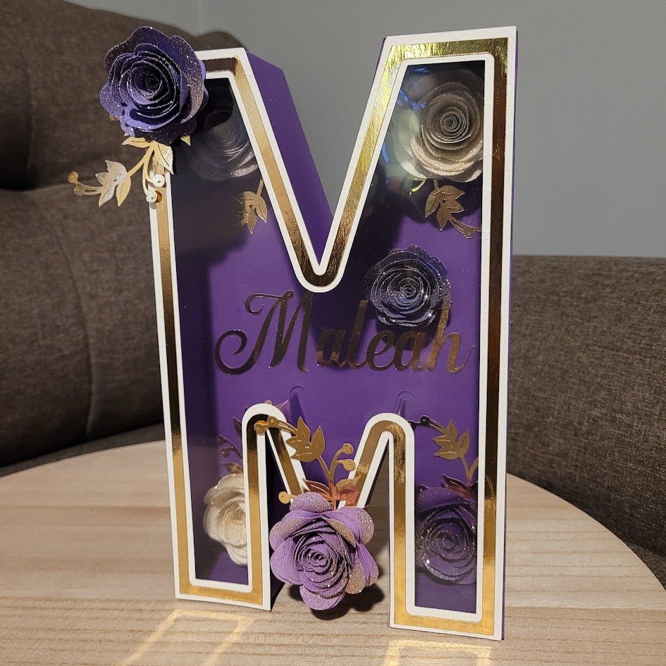 3D Flower Customized Letter, 3D Customized Letter , Cardstock Letter