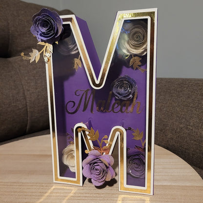 3D Flower Customized Letter, 3D Customized Letter , Cardstock Letter