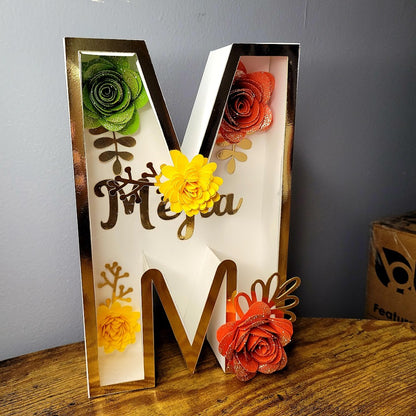 3D Flower Customized Letter, 3D Customized Letter , Cardstock Letter