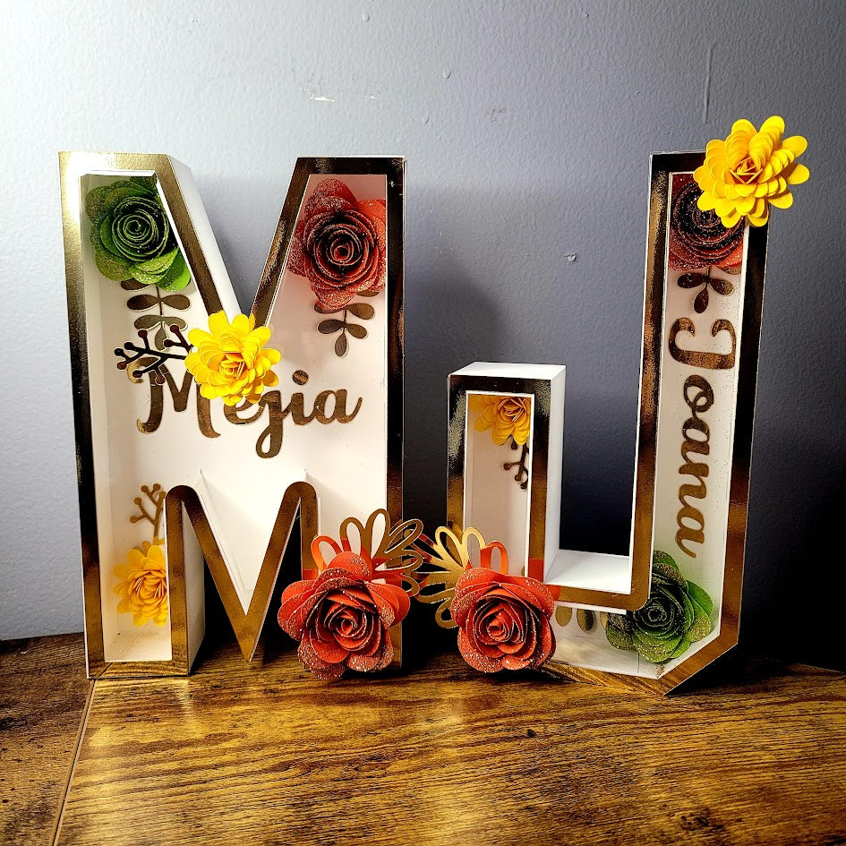 3D Flower Customized Letter, 3D Customized Letter , Cardstock Letter