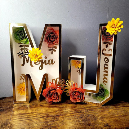 3D Flower Customized Letter, 3D Customized Letter , Cardstock Letter