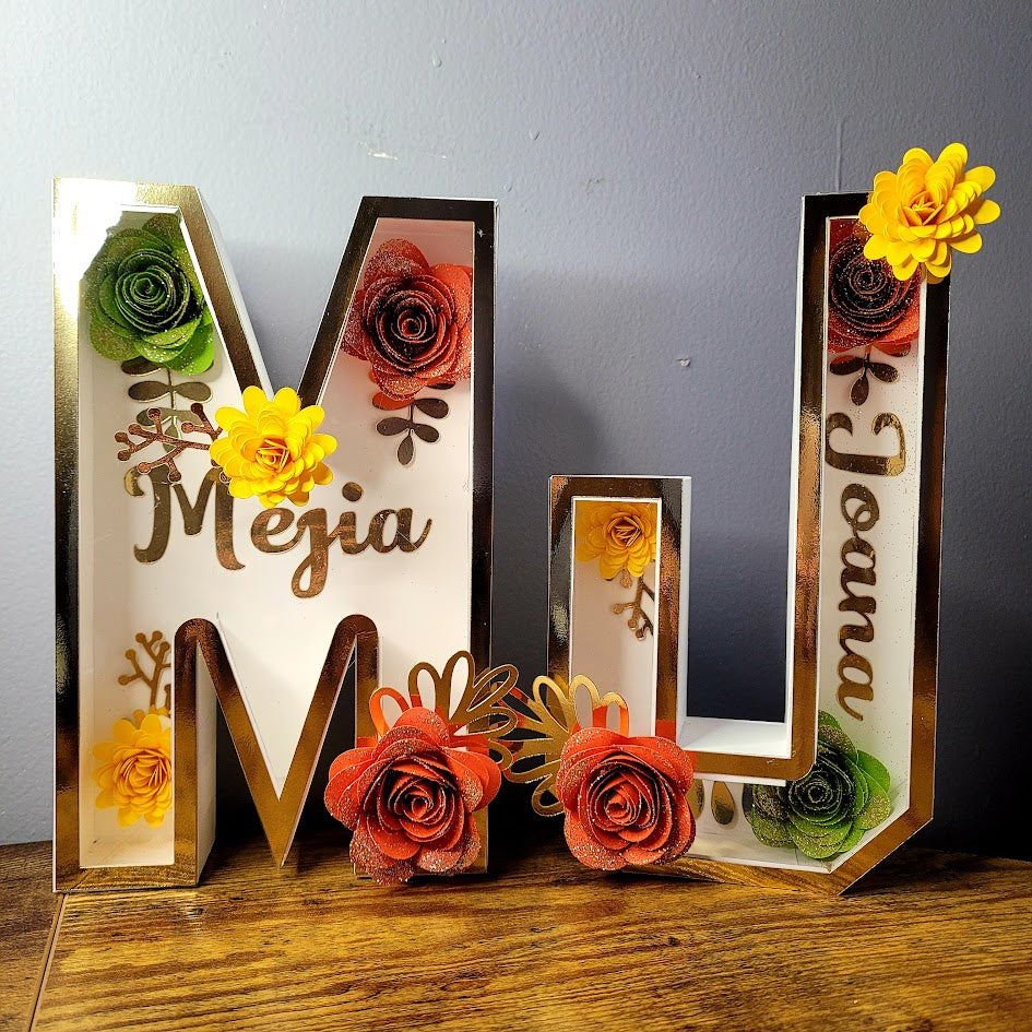 3D Flower Customized Letter, 3D Customized Letter , Cardstock Letter