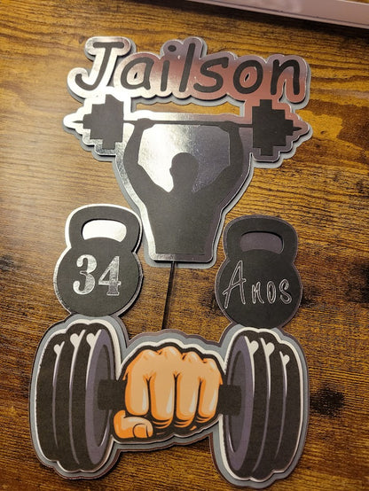 Gym Workout Cake Topper, Workout cake decor