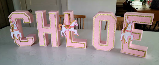 3D Carousel Customized Letter, 3D Customized Letter , Cardstock Letter