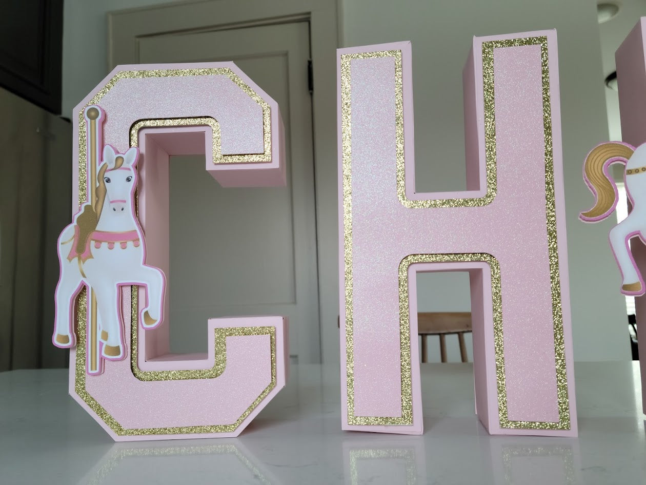 3D Carousel Customized Letter, 3D Customized Letter , Cardstock Letter