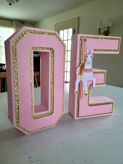 3D Carousel Customized Letter, 3D Customized Letter , Cardstock Letter