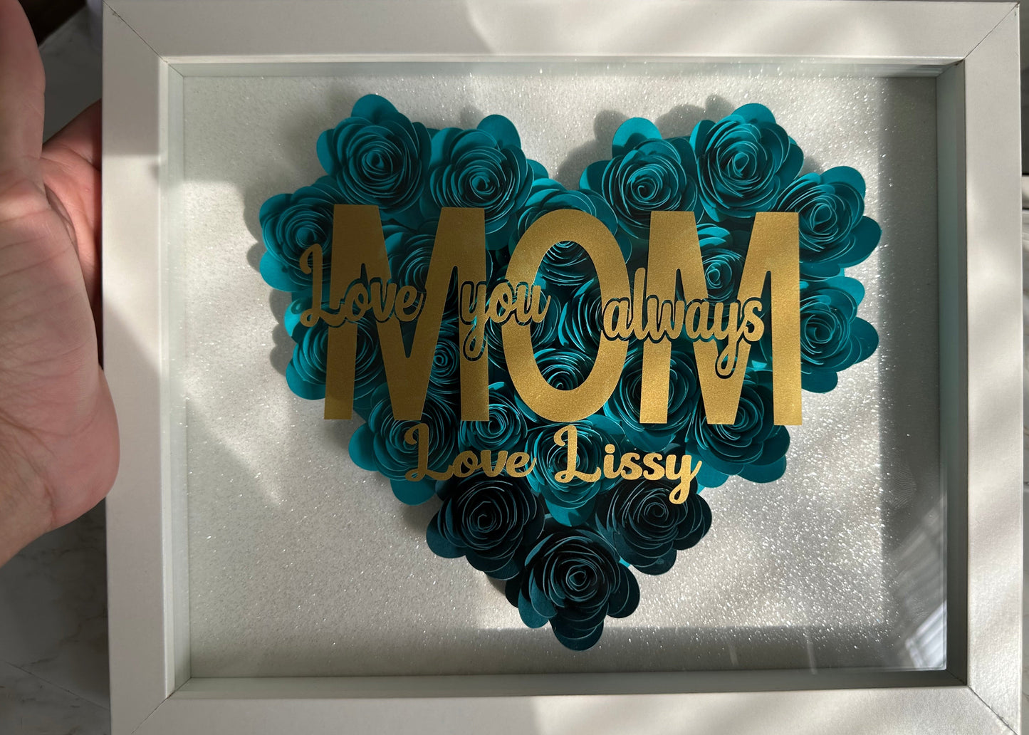 Mom Customized Flower shadow boxes , Mom shadow boxes