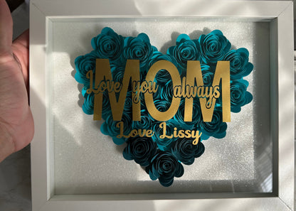 Mom Customized Flower shadow boxes , Mom shadow boxes