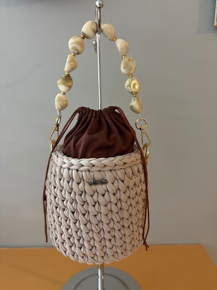 Beige Handbag, Crochet Handbag, Beige clutch