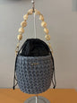 Denim Blue  Handbag, Crochet Handbag, Blue clutch