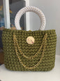 Military Green Handbag, Crochet Handbag, Green Purse
