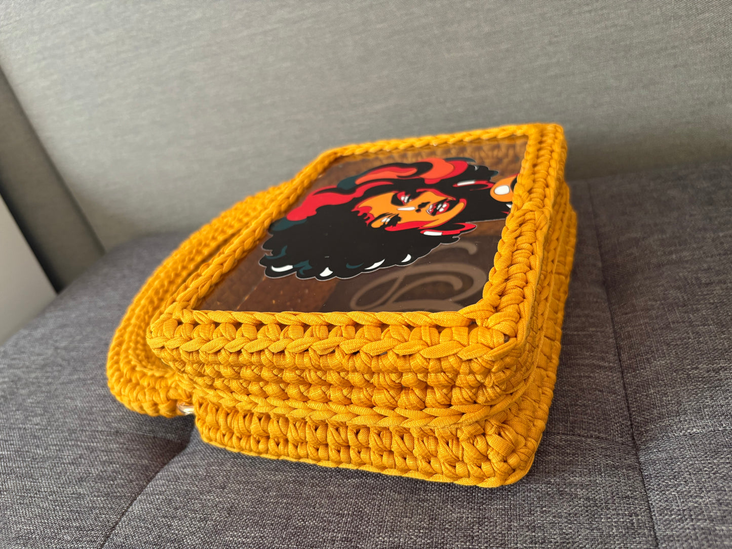 Custom Yellow Mustard Clutch Handbag, Crochet Handbag, Mustard clutch