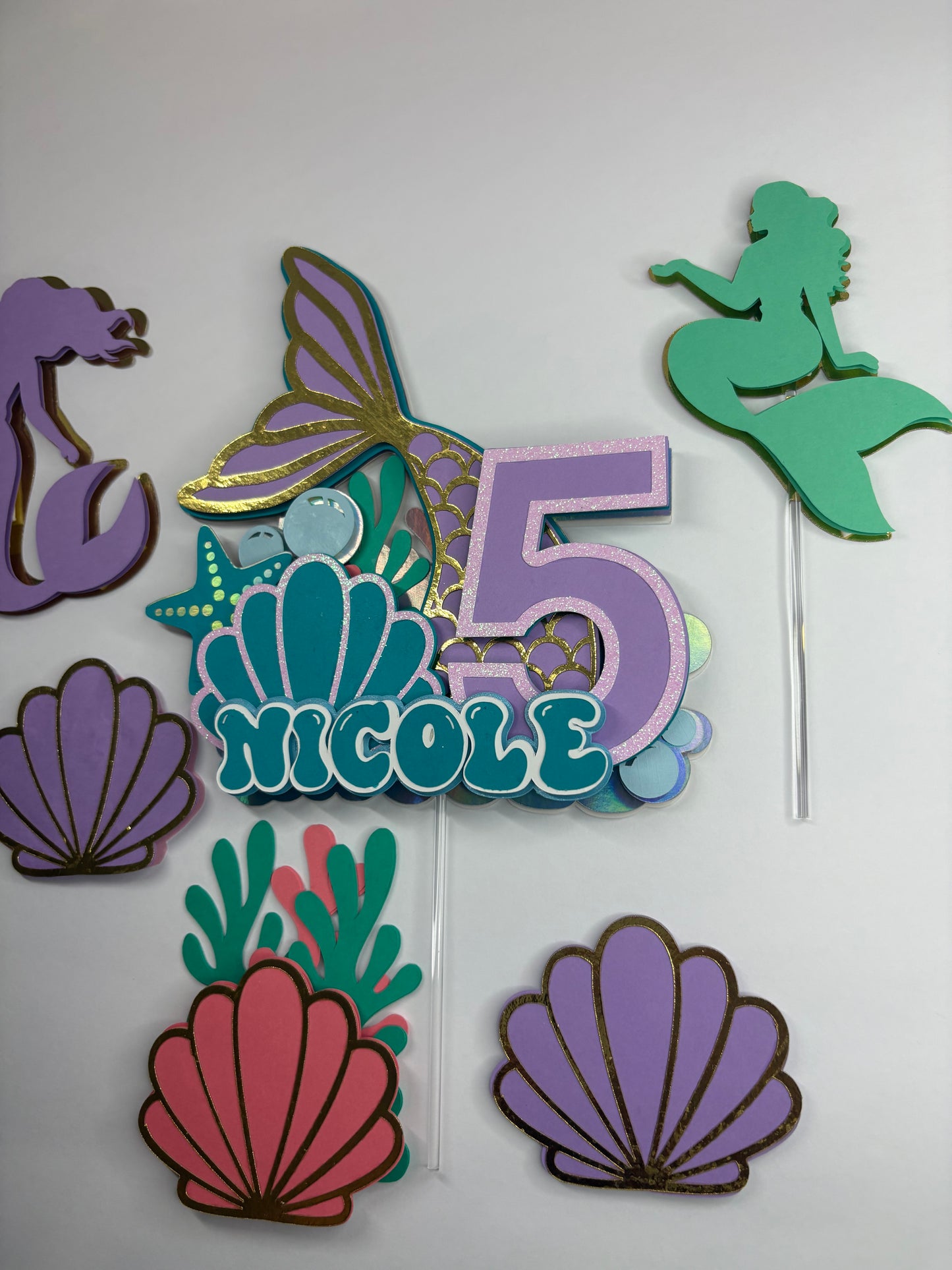 Mermaid Cake Topper, Mermaid cake decor