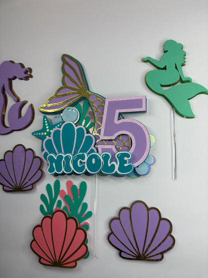 Mermaid Cake Topper, Mermaid cake decor