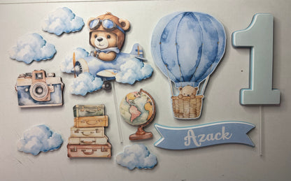 Adventure Cake Topper, travel cake decor, Cake Topper