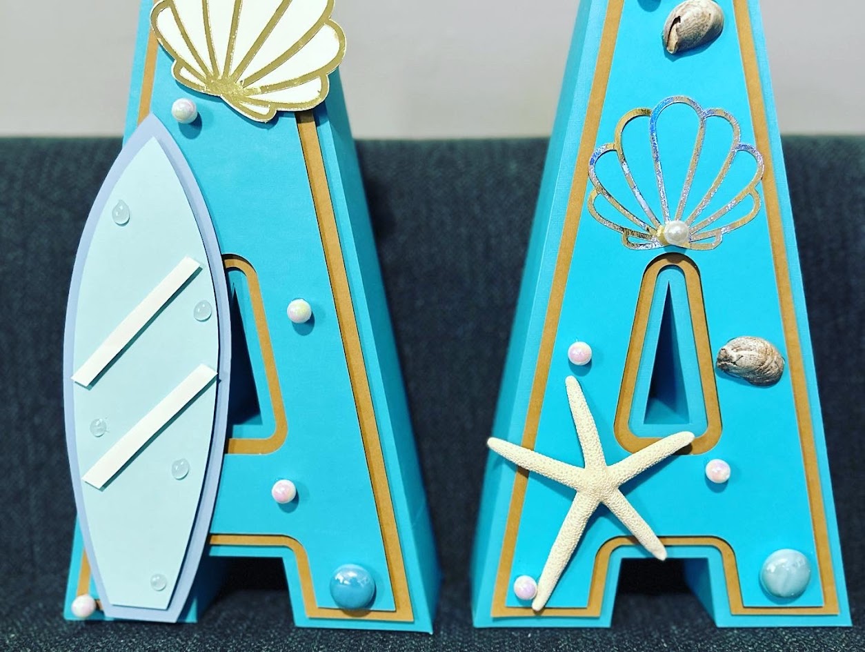 3D Beach Customized Letter, 3D Customized Letter , Cardstock Letter