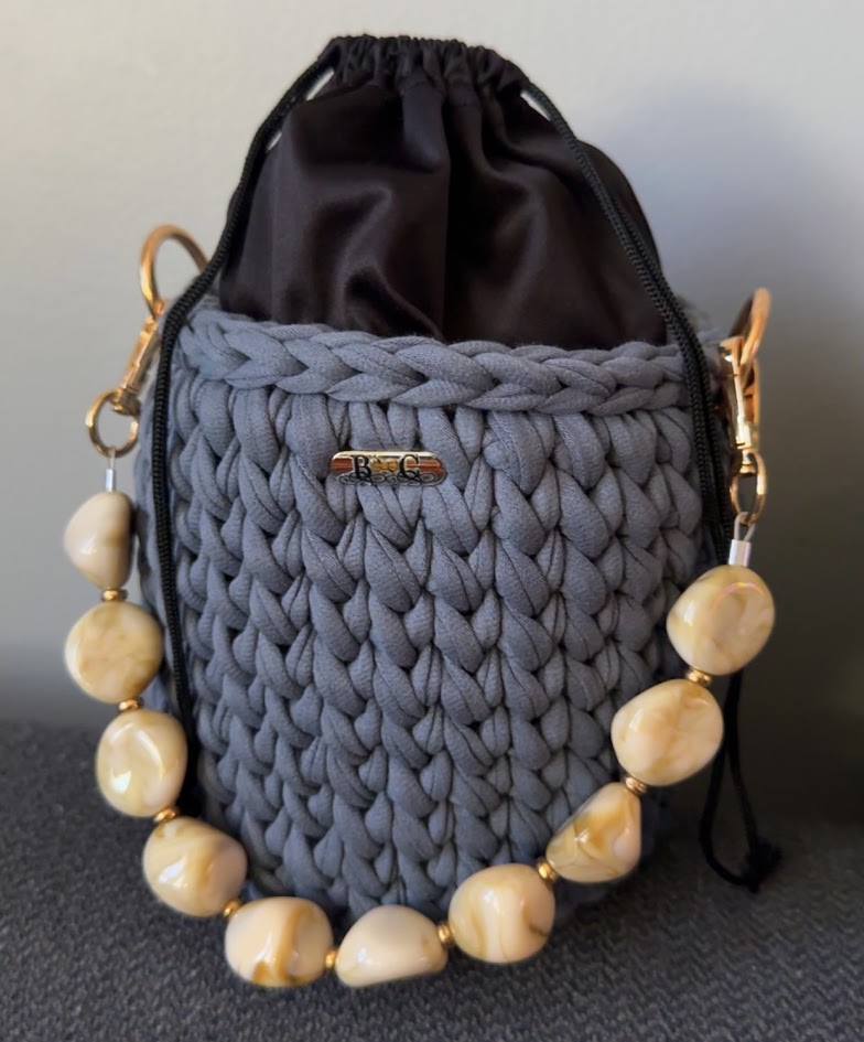 Denim Blue  Handbag, Crochet Handbag, Blue clutch