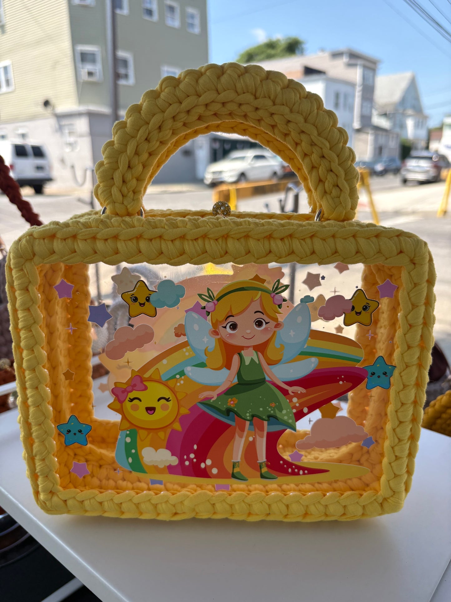 Kids Fairy Handbag, Crochet Handbag, Yellow bag