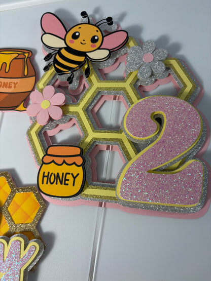Bee Cake Topper, Honey Bee cake decor