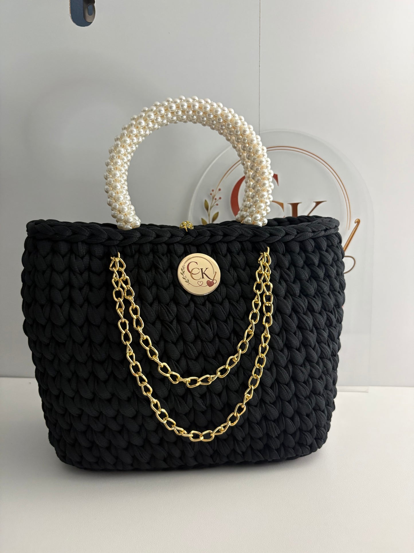 Black Handbag, Crochet Handbag, Black Purse (Copy)