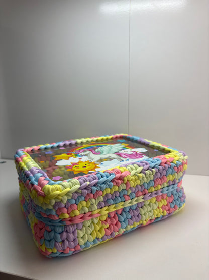 Custom Rainbow Unicorn Handbag, Kids Crochet Handbag, Unicorn Bag c