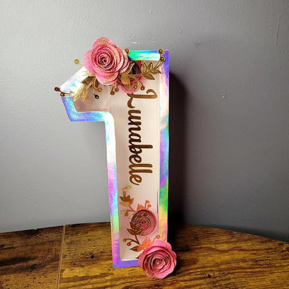 3D Flower Customized Letter, 3D Customized Letter , Cardstock Letter