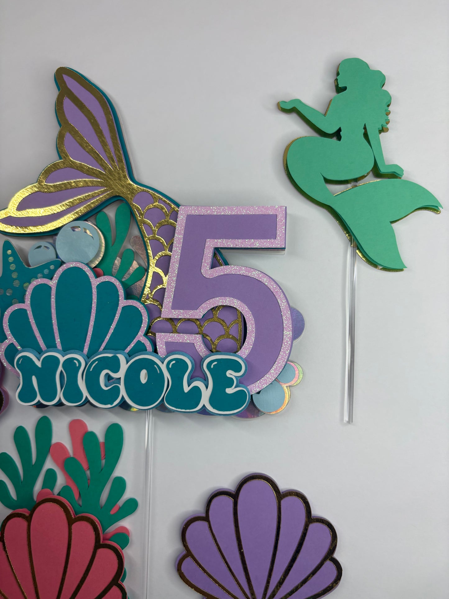 Mermaid Cake Topper, Mermaid cake decor