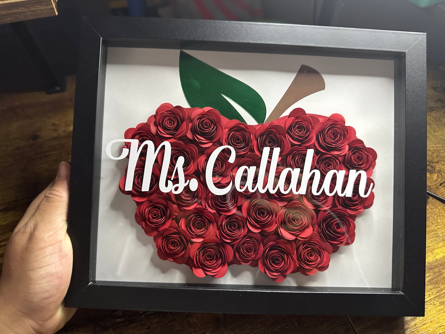 Teacher Customized Flower shadow boxes , Teacher shadow boxes