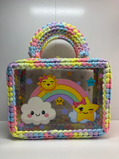 Custom Rainbow Unicorn Handbag, Kids Crochet Handbag, Unicorn Bag c