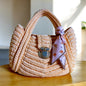 Beige  Handbag, Crochet Handbag, Beige Bag