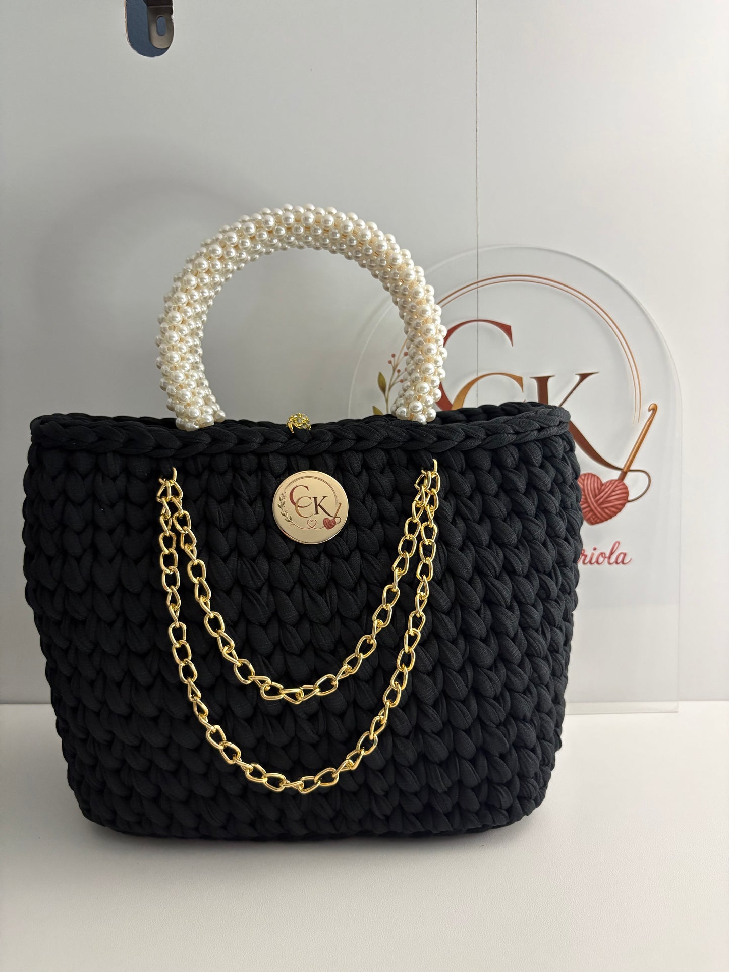 Black Handbag, Crochet Handbag, Black Purse (Copy)