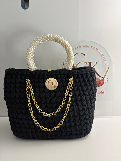 Black Handbag, Crochet Handbag, Black Purse (Copy)