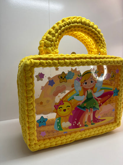 Kids Fairy Handbag, Crochet Handbag, Yellow bag