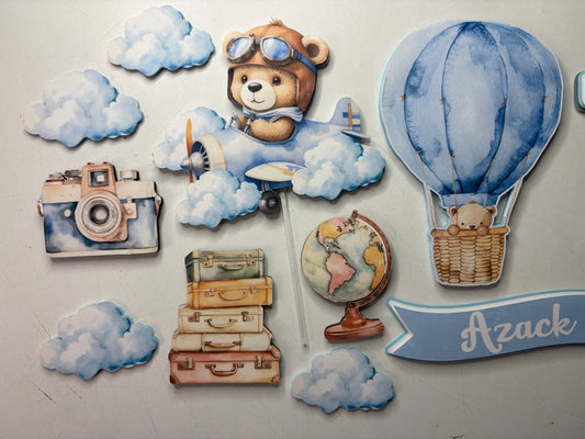 Adventure Cake Topper, travel cake decor, Cake Topper