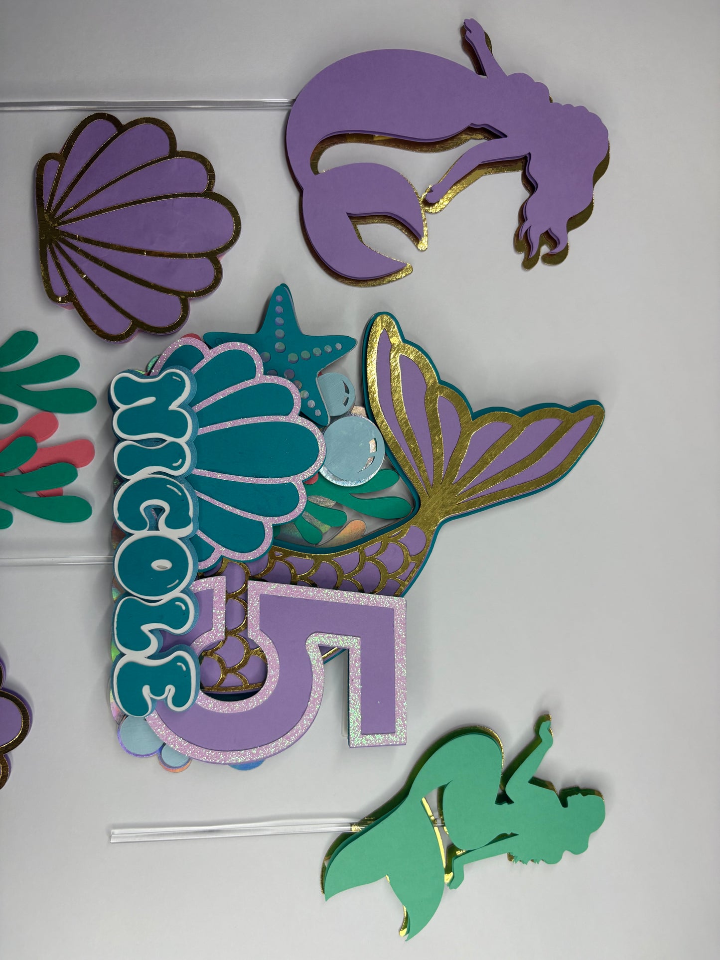 Mermaid Cake Topper, Mermaid cake decor