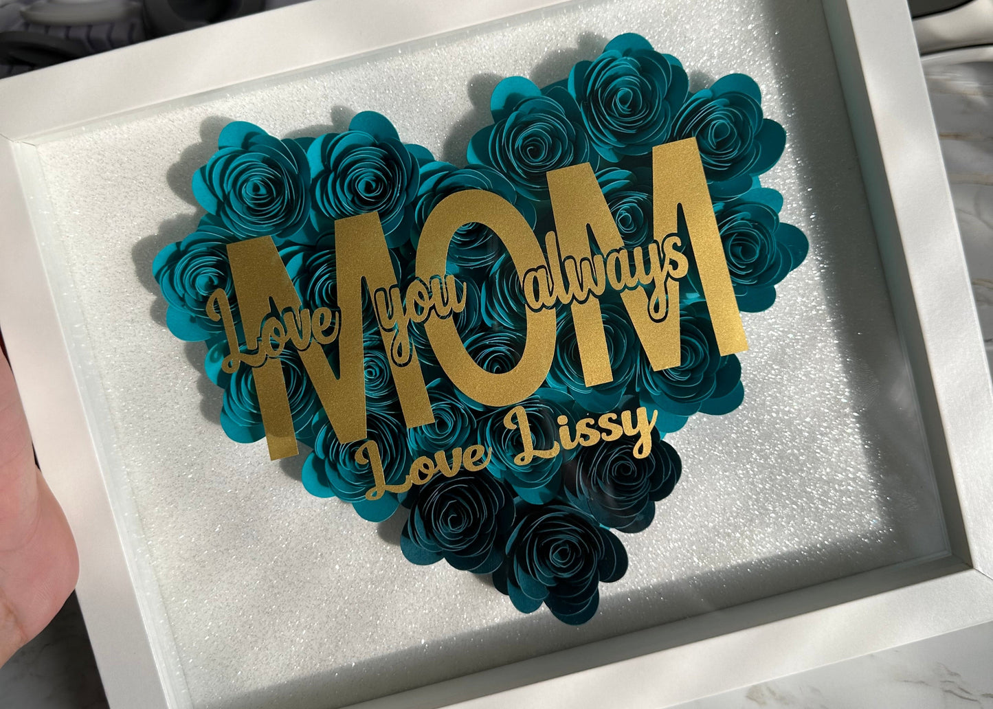 Mom Customized Flower shadow boxes , Mom shadow boxes