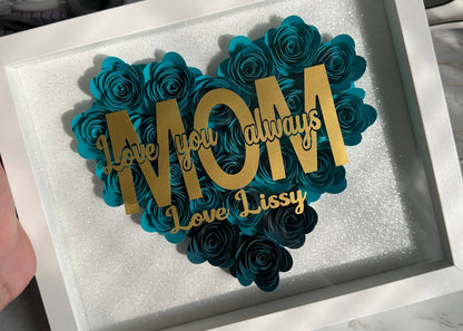 Mom Customized Flower shadow boxes , Mom shadow boxes